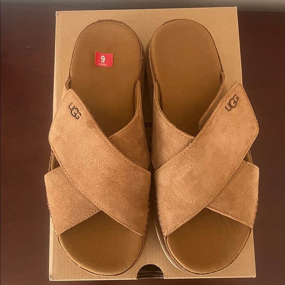 UGG golden star criss cross slide platform Tan Sandals - Picture 5 of 9